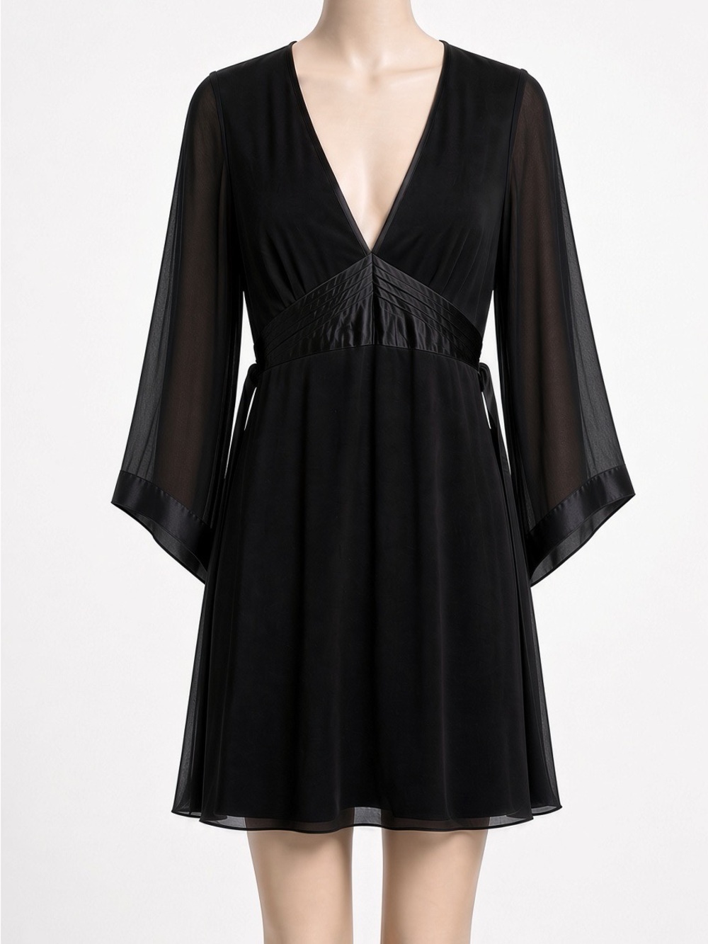 Express Black Mini Dress with Sheer Sleeves